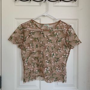 Kimchi Blue mesh embroidered top